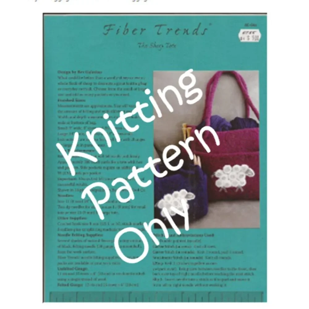 New The Sheep Tote Fiber Trends Felted Bag Purse Knitting Pattern AC-64x